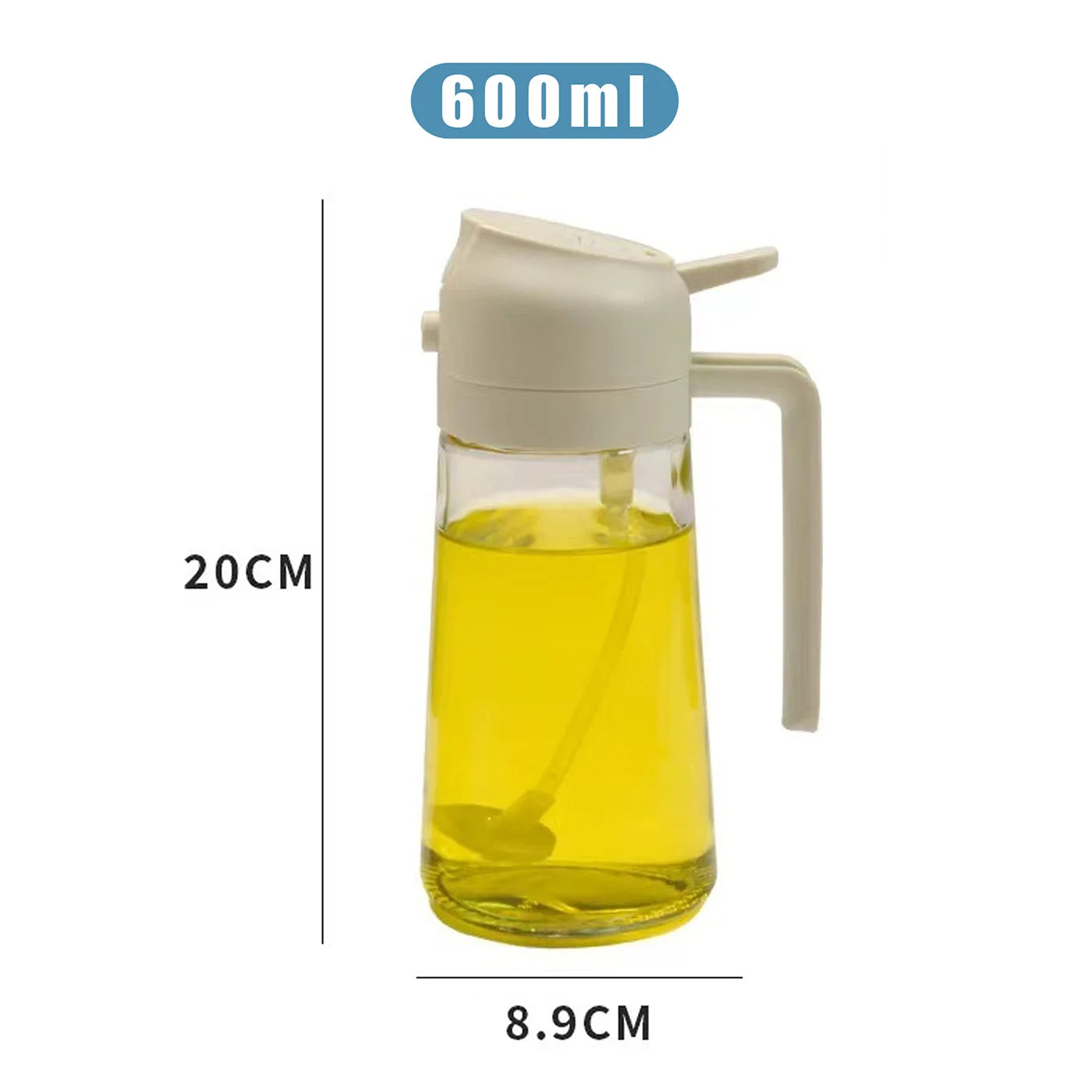 Kitchen Oil Spray Bottle Large Capacity Glass Oil Dispenser Dual-Use for Spraying Pouring Compatible with Olive Oil Soy Sauce