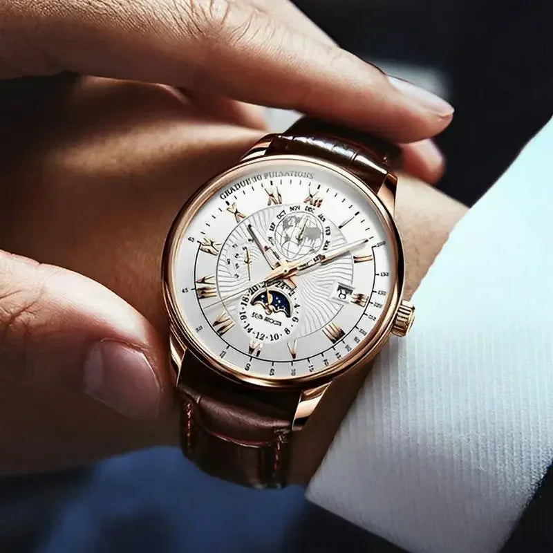 2026 Fashion Men Watch Fashion Top Luxury Sport Men's Wristwatch Waterproof Luminous Leather Date Quartz Watches Man Clock