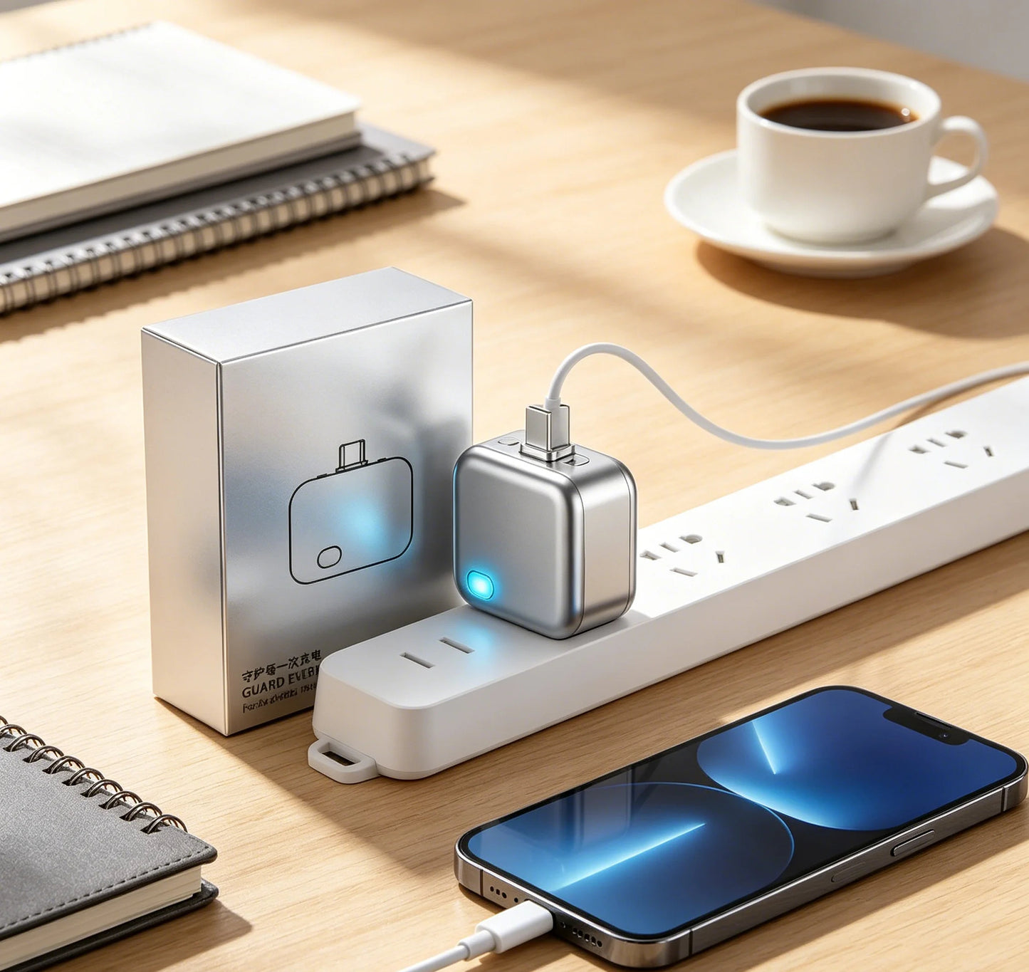 140W Smart Full Charge Self-Cut Type-C Adapter, Universal Auto Disconnect for Night Charging, Overcharge Prevention Separator