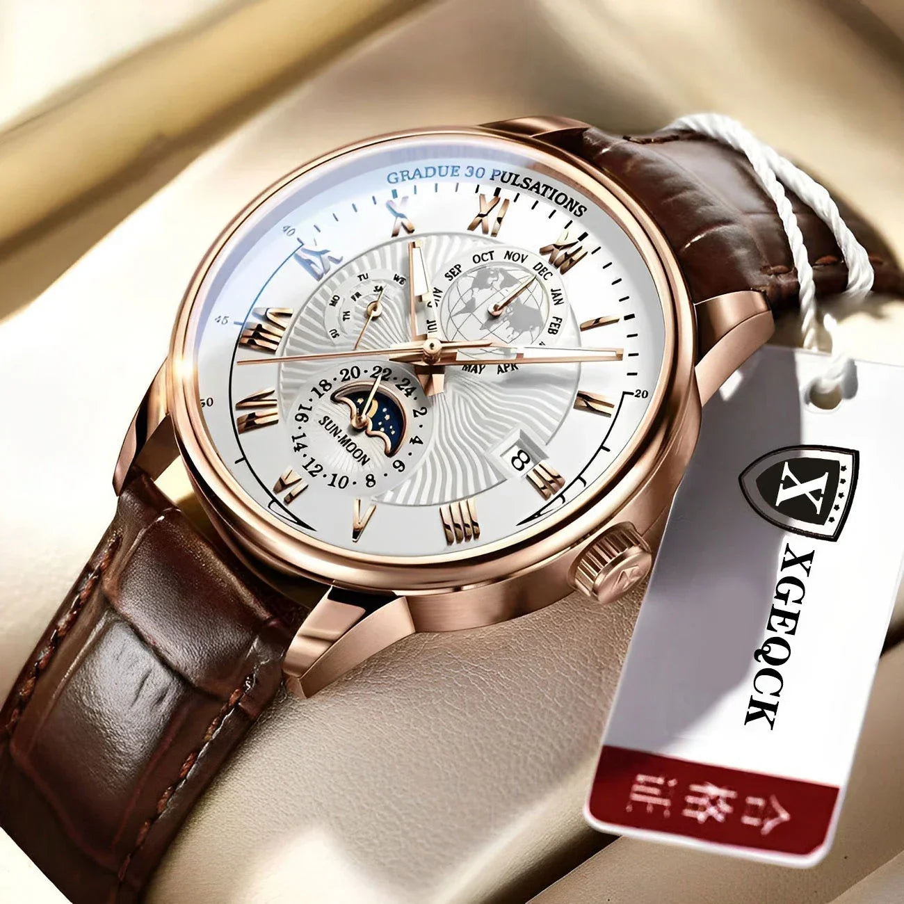 2026 Fashion Men Watch Fashion Top Luxury Sport Men's Wristwatch Waterproof Luminous Leather Date Quartz Watches Man Clock