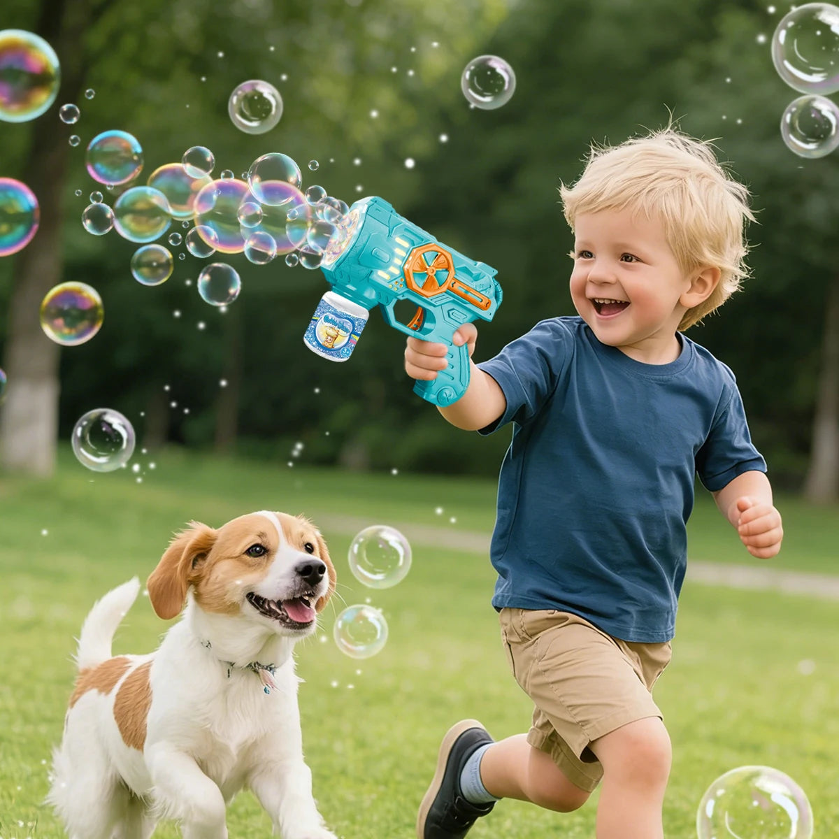 Electric Bubble Gun Toy for Kids, Bubbles Toys with LED Light Outdoor Summer Playing Game Gift for Kid Not Include Bubble Liquid