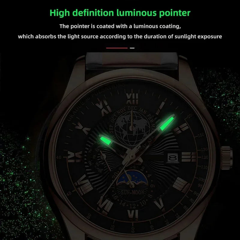 2026 Fashion Men Watch Fashion Top Luxury Sport Men's Wristwatch Waterproof Luminous Leather Date Quartz Watches Man Clock