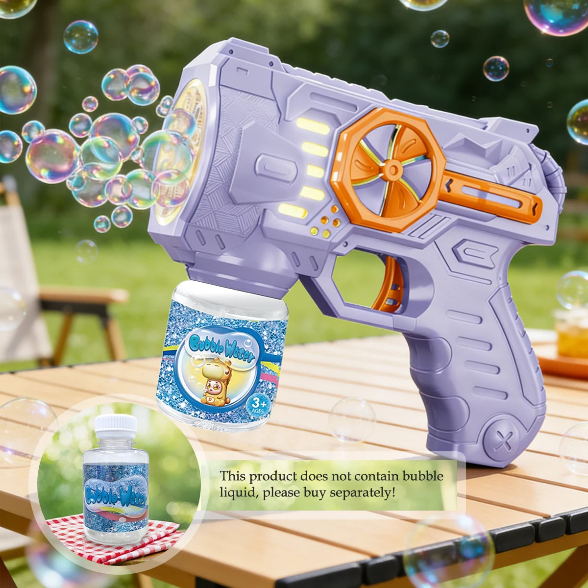 Electric Bubble Gun Toy for Kids, Bubbles Toys with LED Light Outdoor Summer Playing Game Gift for Kid Not Include Bubble Liquid