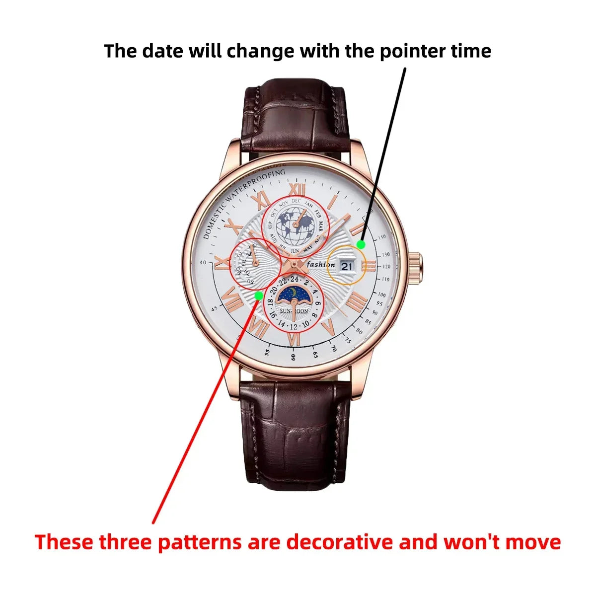 2026 Fashion Men Watch Fashion Top Luxury Sport Men's Wristwatch Waterproof Luminous Leather Date Quartz Watches Man Clock