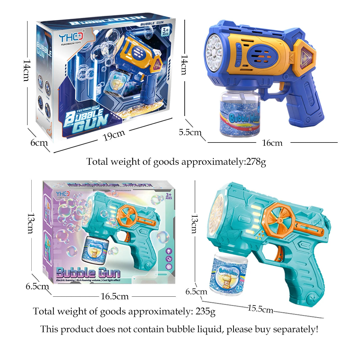 Electric Bubble Gun Toy for Kids, Bubbles Toys with LED Light Outdoor Summer Playing Game Gift for Kid Not Include Bubble Liquid