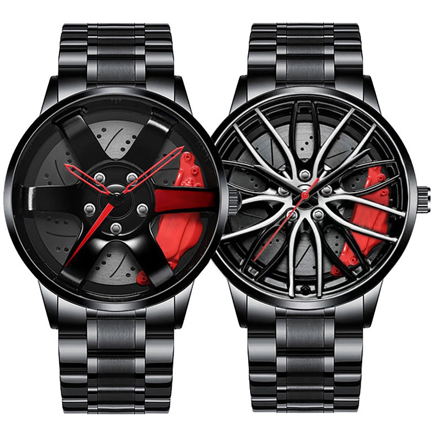 Car Wheel Watch With Leather Strap For Men Multifunctional Business Male Clock Running Climbing Fishing Sports Watch Car Watch